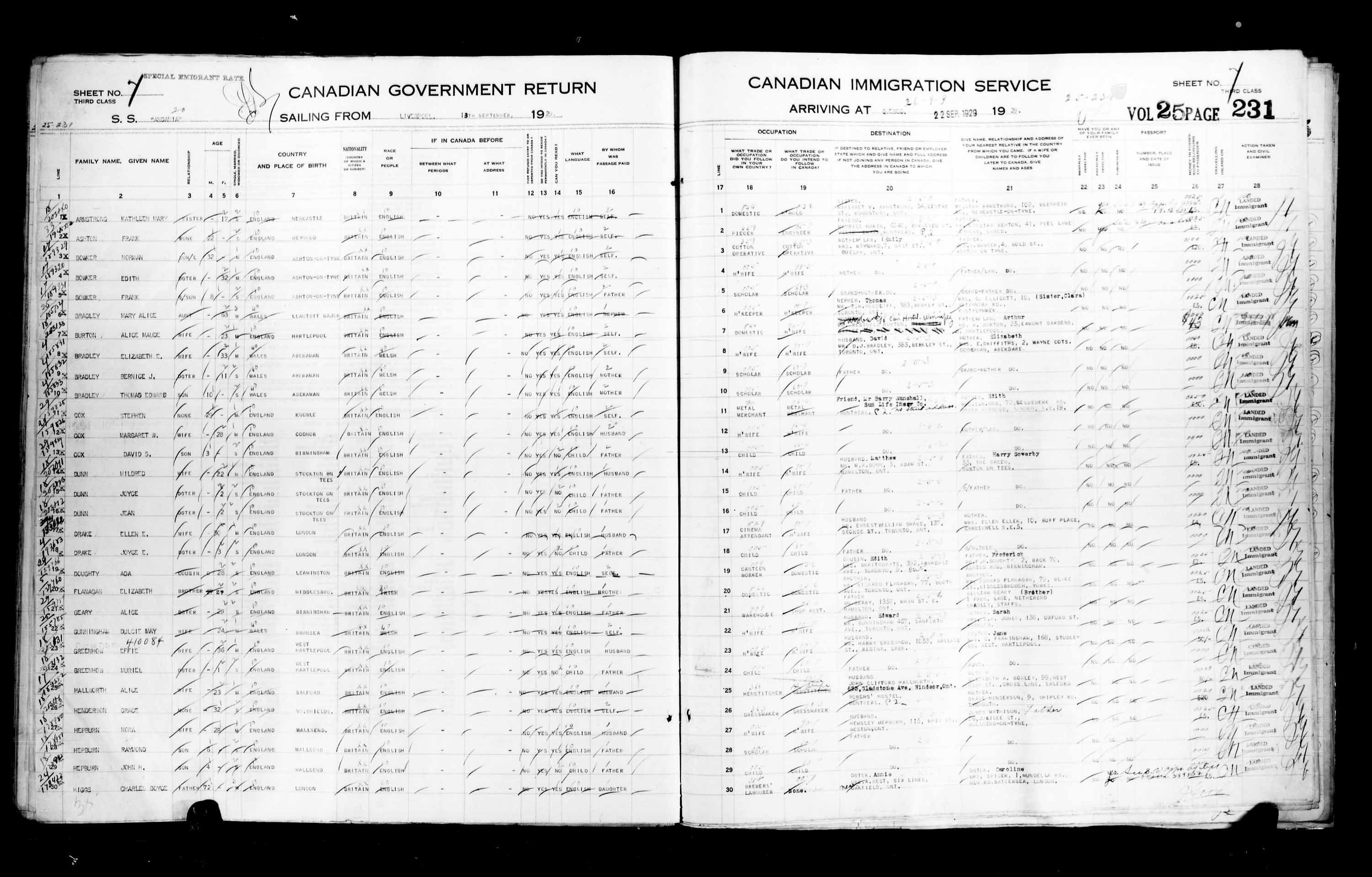 Title: Passenger Lists: Quebec City (1925-1935) - Mikan Number: 134839 - Microform: t-14760