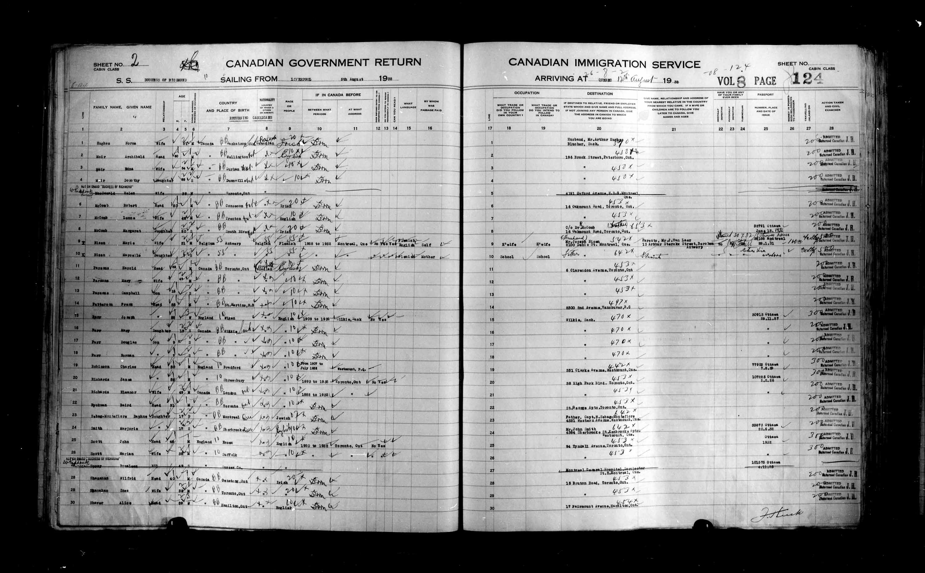 Title: Passenger Lists: Quebec City (1925-1935) - Mikan Number: 134839 - Microform: t-14779