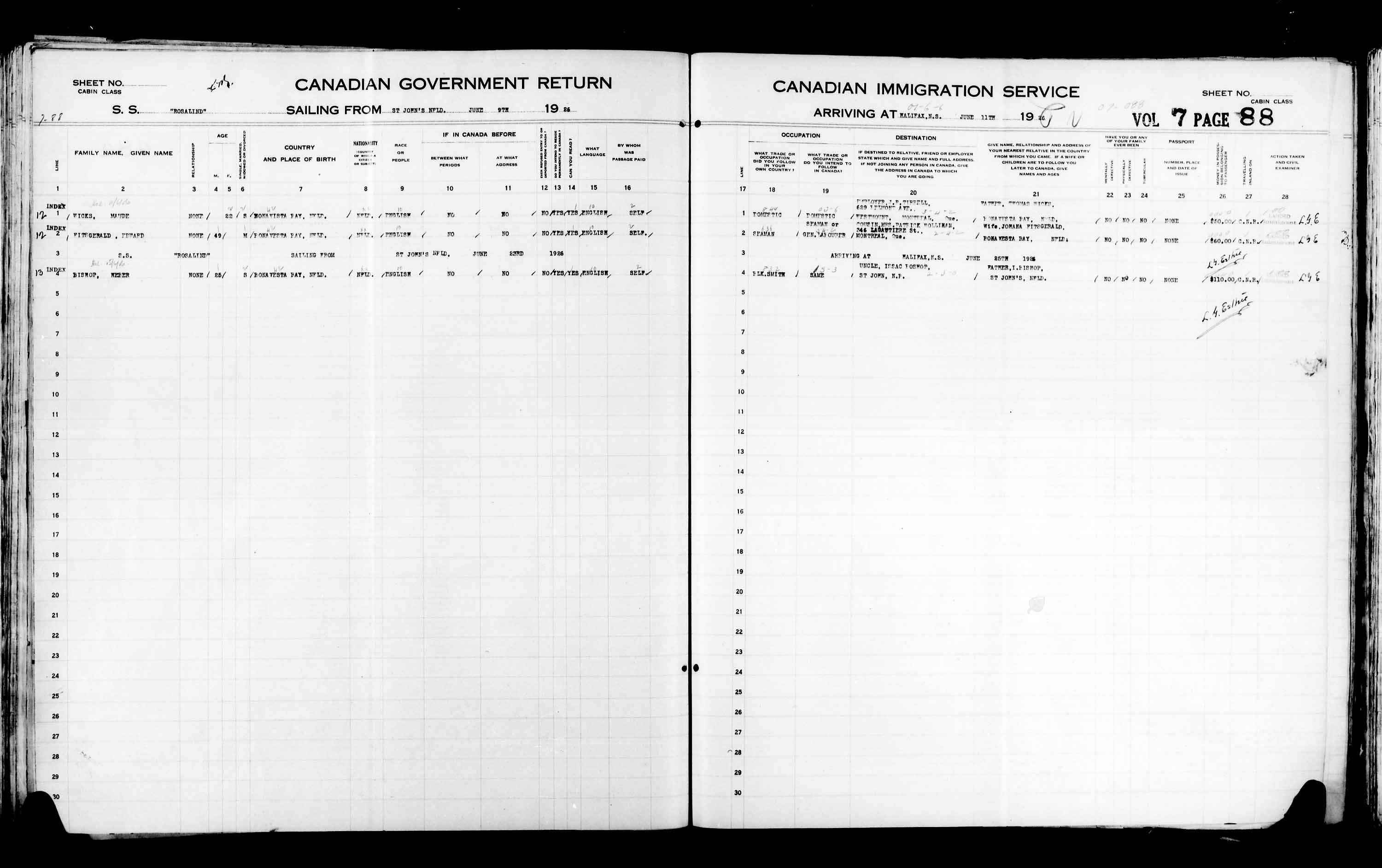 Title: Passenger Lists: Halifax (1925-1935) - Mikan Number: 134853 - Microform: t-14805