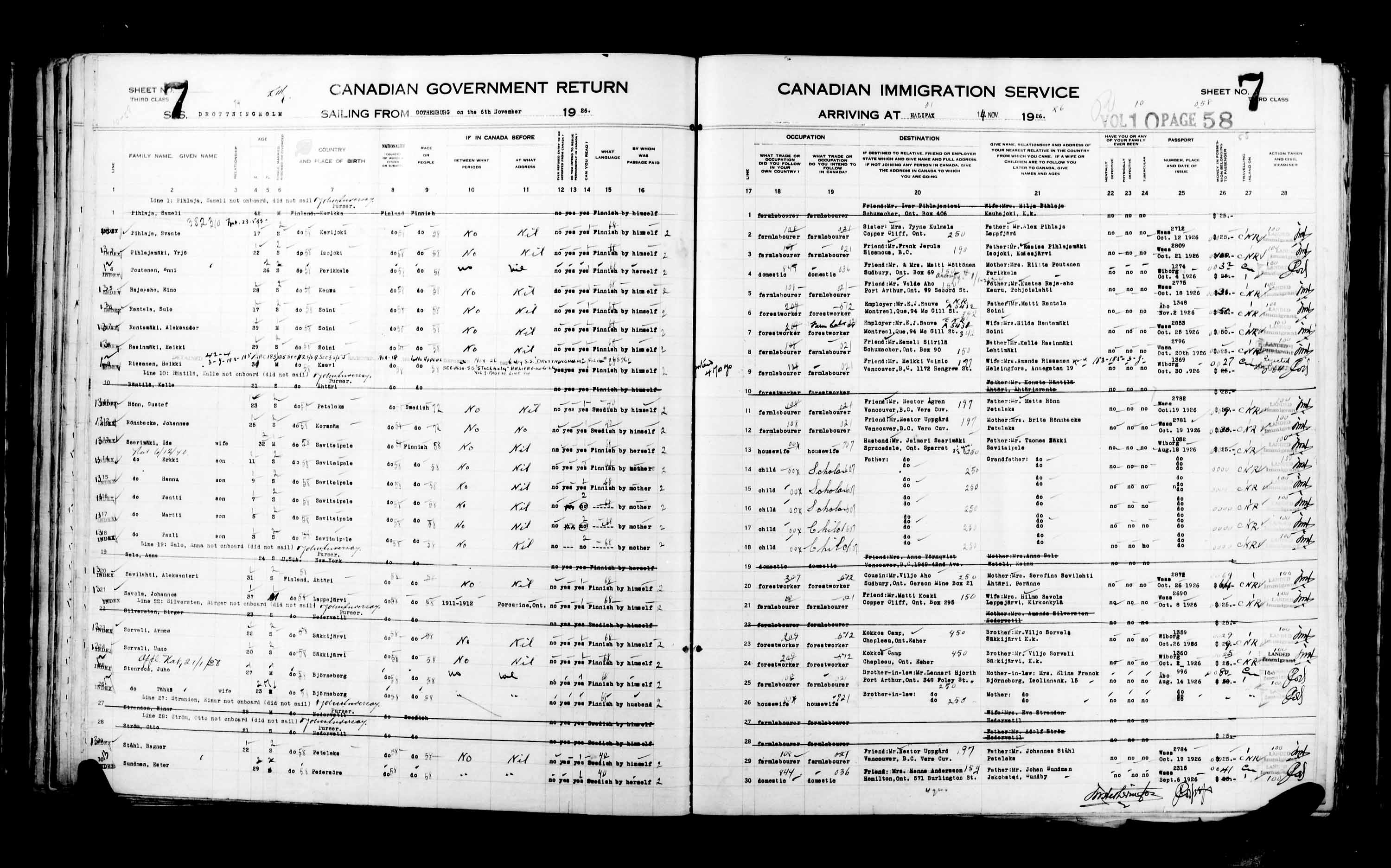 Title: Passenger Lists: Halifax (1925-1935) - Mikan Number: 134853 - Microform: t-14806