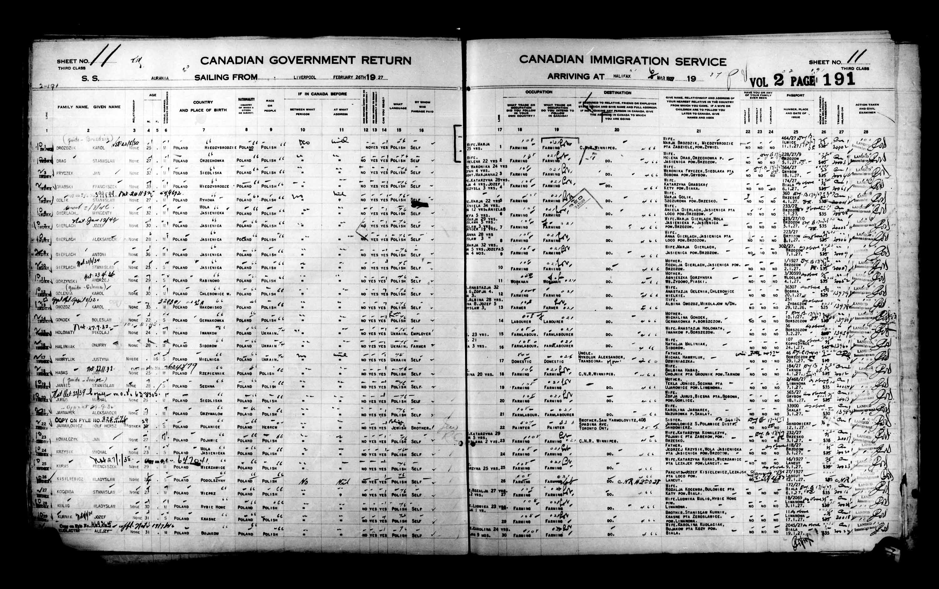 Title: Passenger Lists: Halifax (1925-1935) - Mikan Number: 134853 - Microform: t-14808