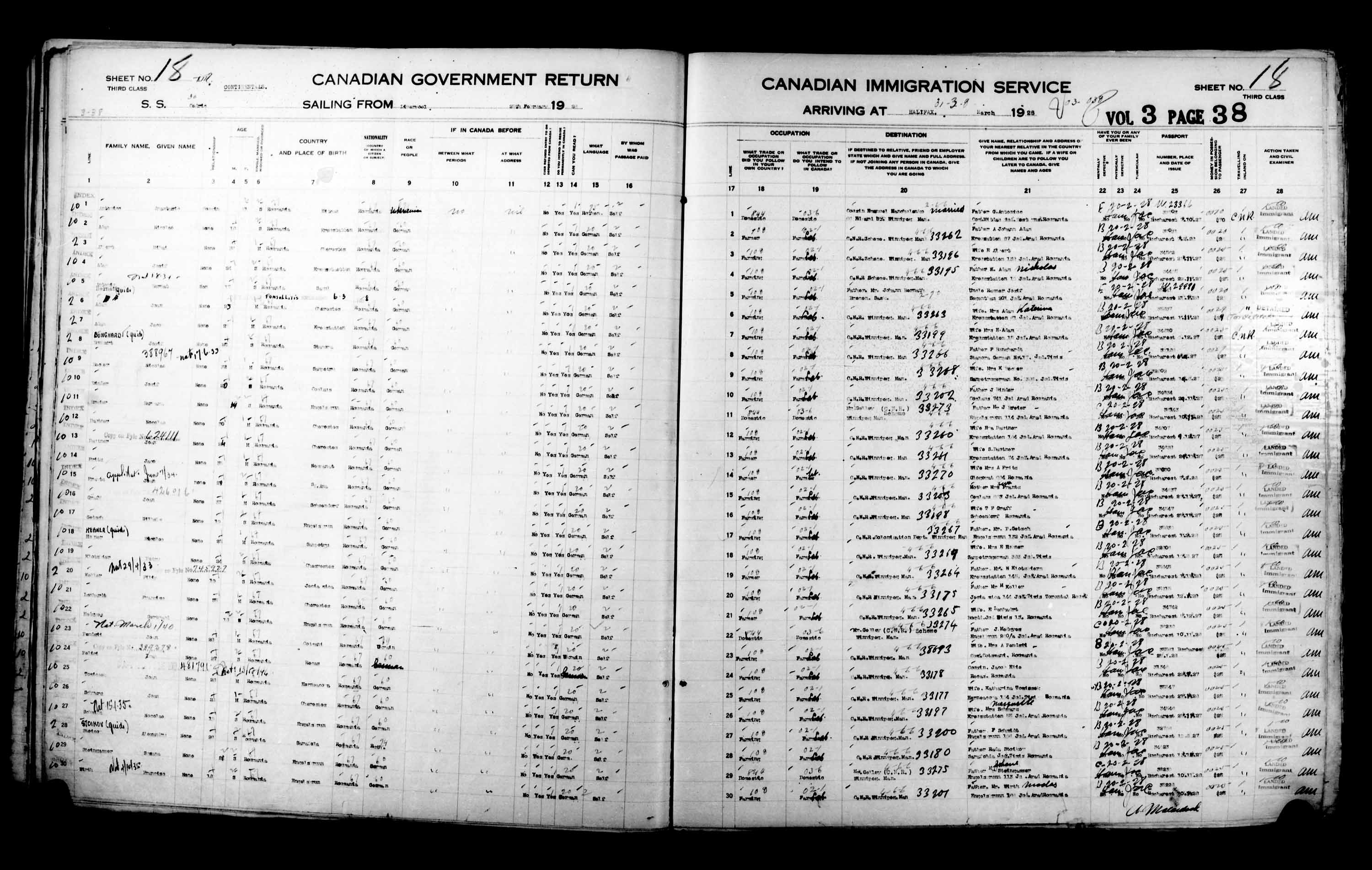 Title: Passenger Lists: Halifax (1925-1935) - Mikan Number: 134853 - Microform: t-14813
