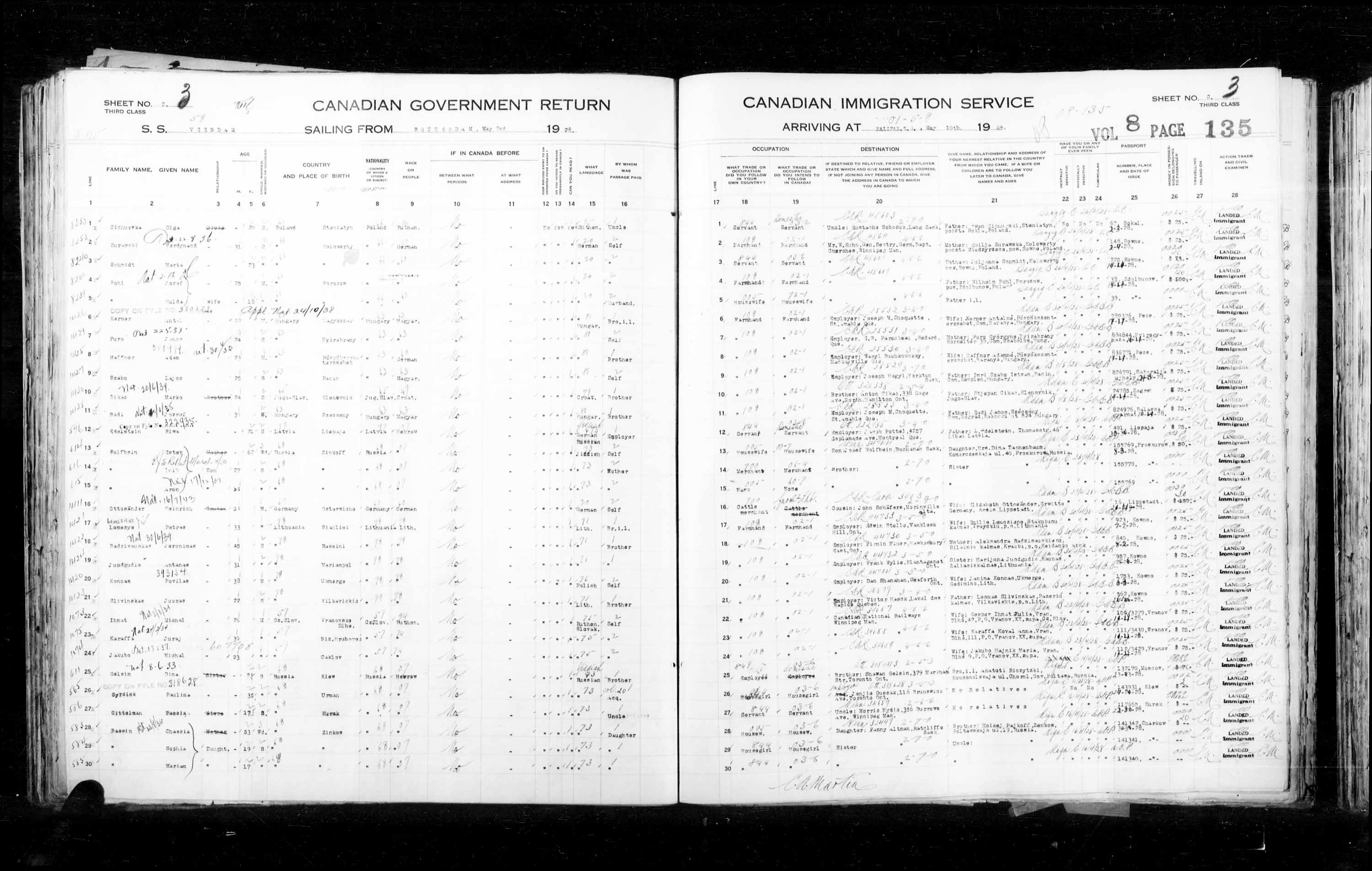 Titre : Listes de passagers : Halifax (1925-1935) - N d'enregistrement Mikan : 178854 - Microforme : t-14815