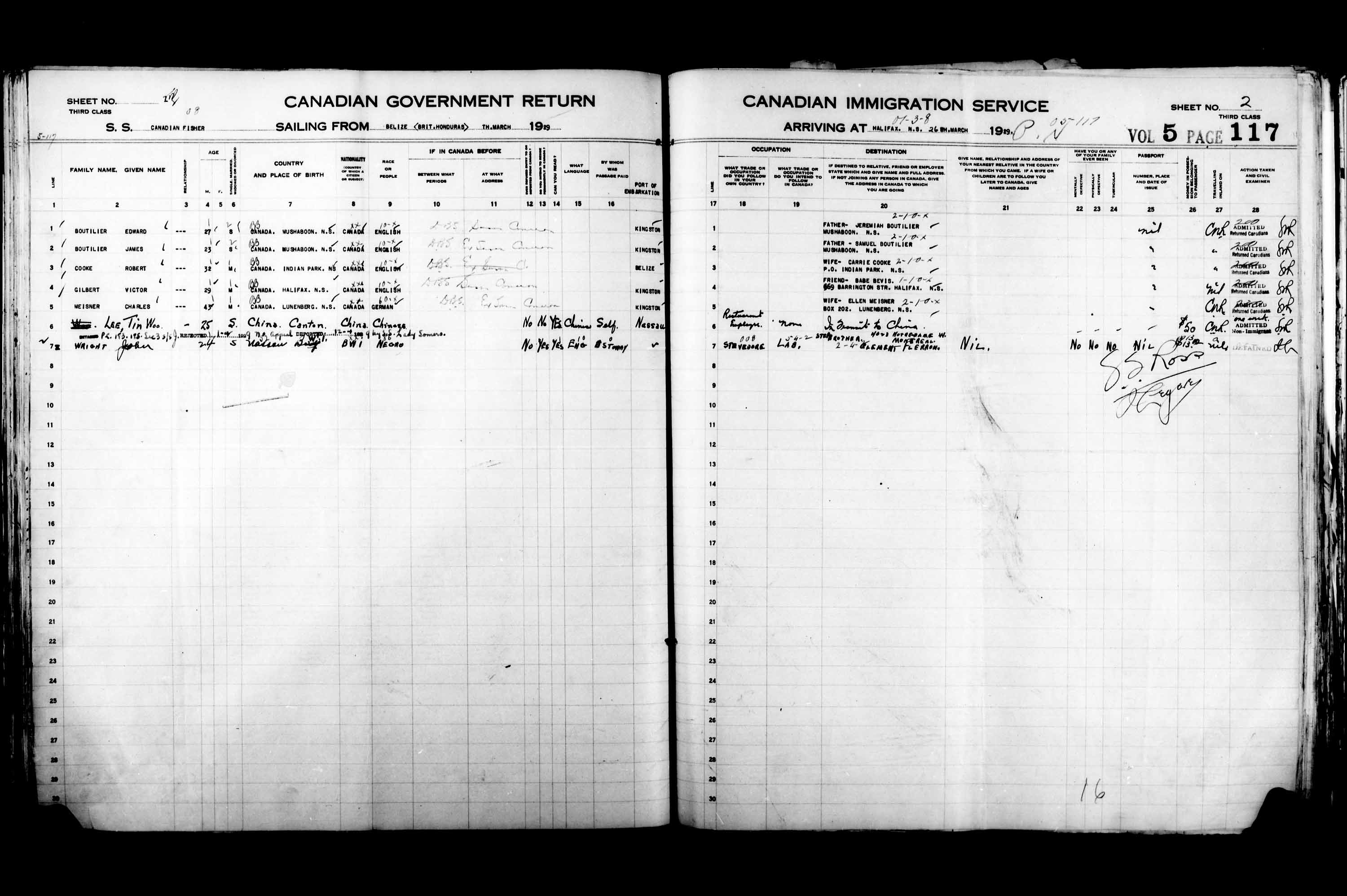 Title: Passenger Lists: Halifax (1925-1935) - Mikan Number: 134853 - Microform: t-14818