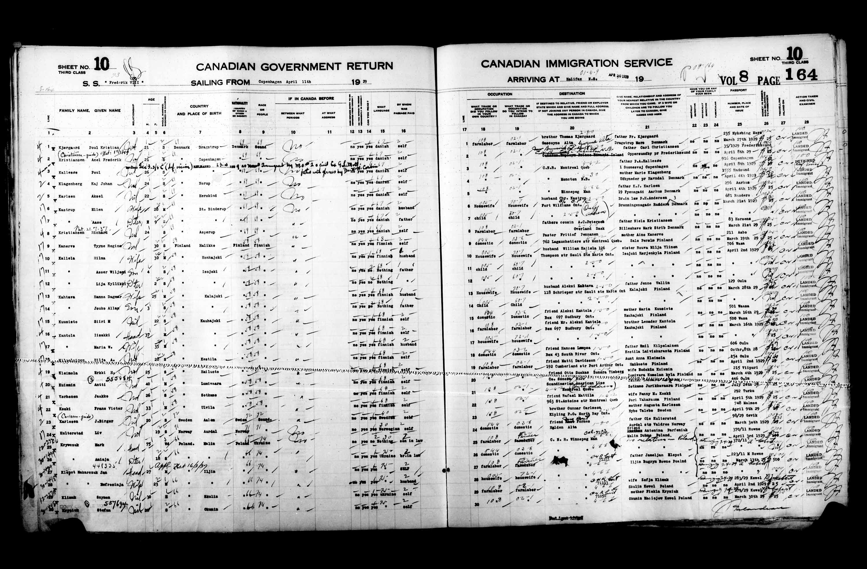 Title: Passenger Lists: Halifax (1925-1935) - Mikan Number: 134853 - Microform: t-14820