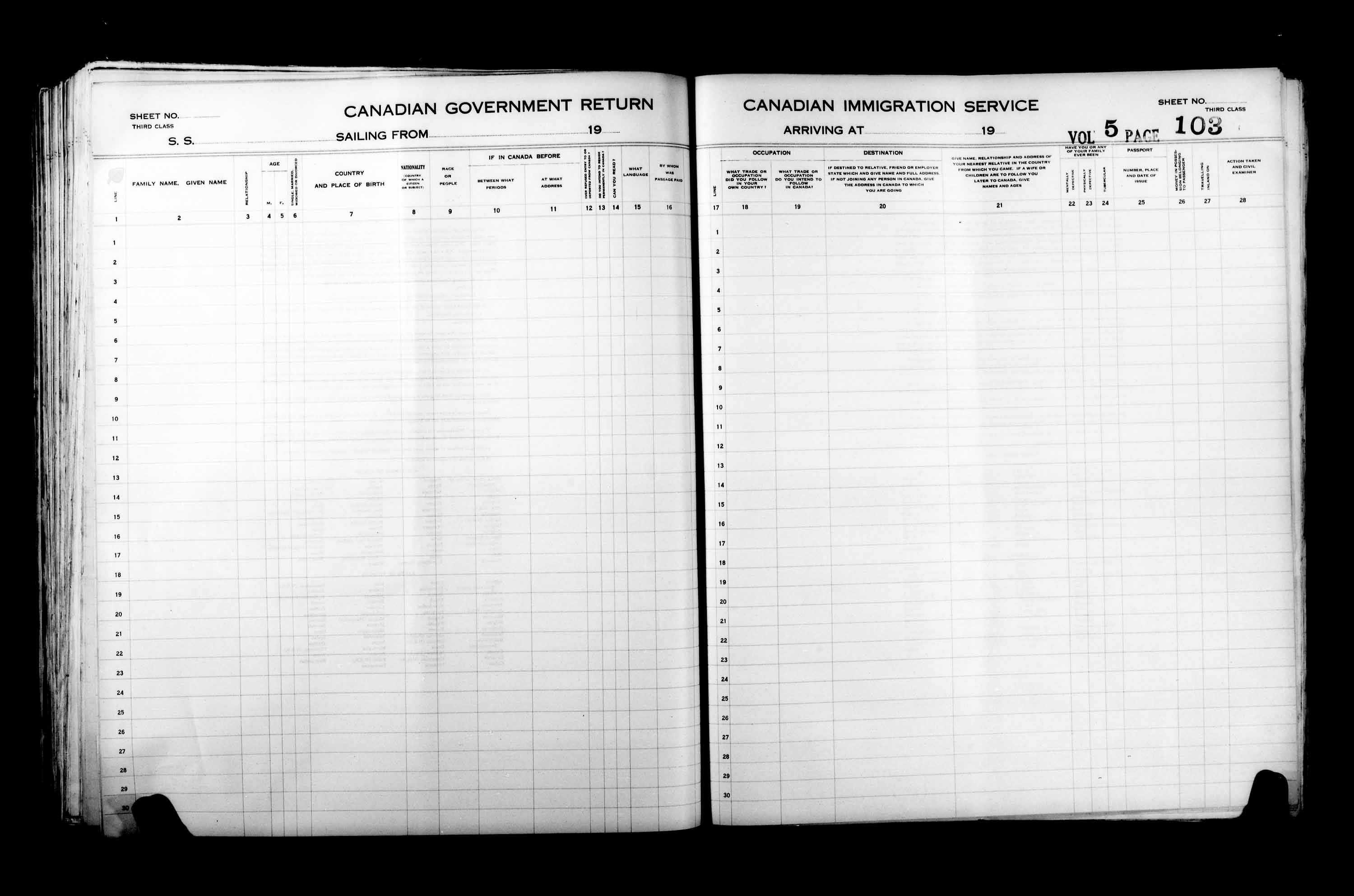 Titre : Listes de passagers : Halifax (1925-1935) - N d'enregistrement Mikan : 178854 - Microforme : t-14828