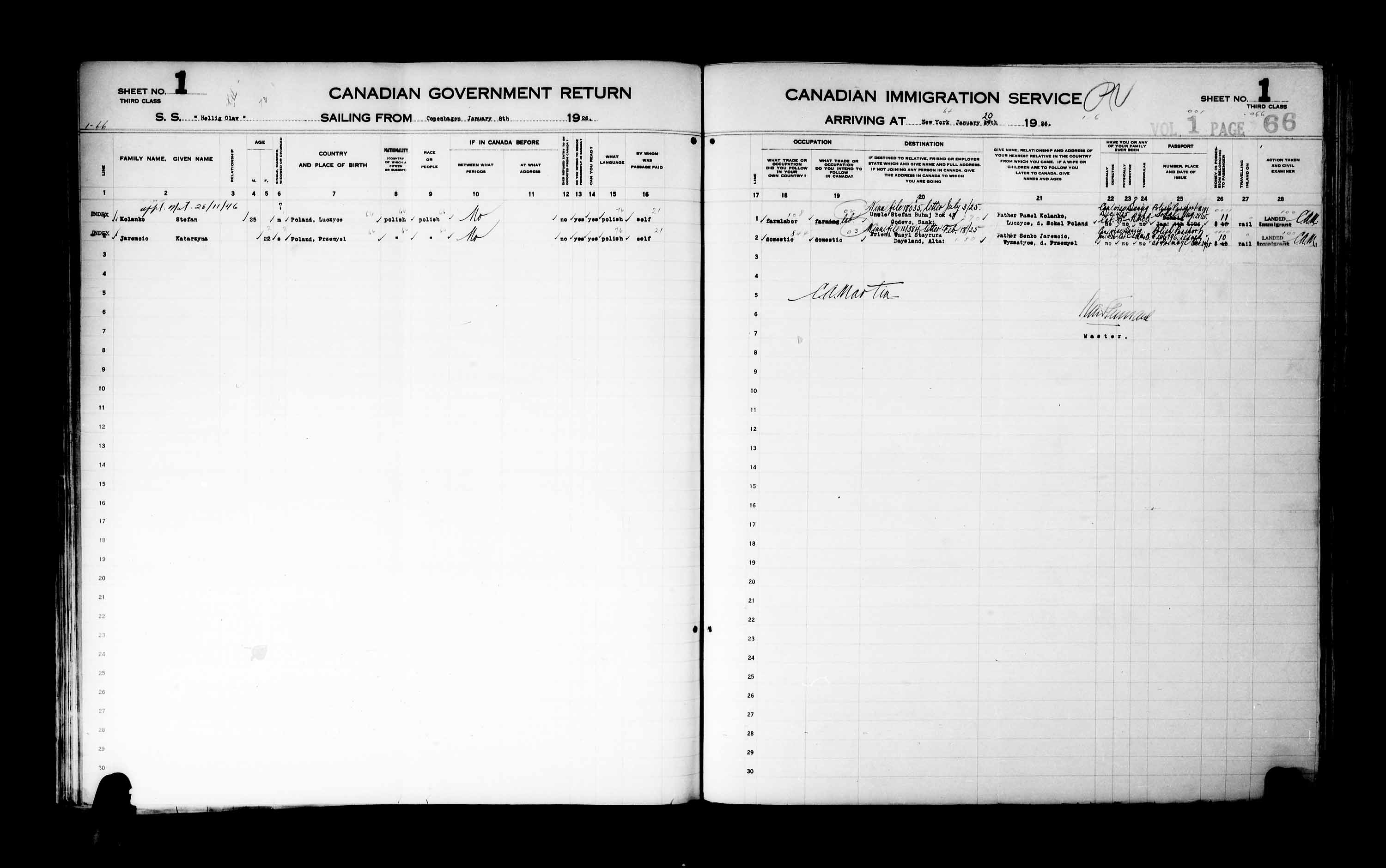Title: Passenger Lists: New York (1925-1935) - Mikan Number: 161343 - Microform: t-14926
