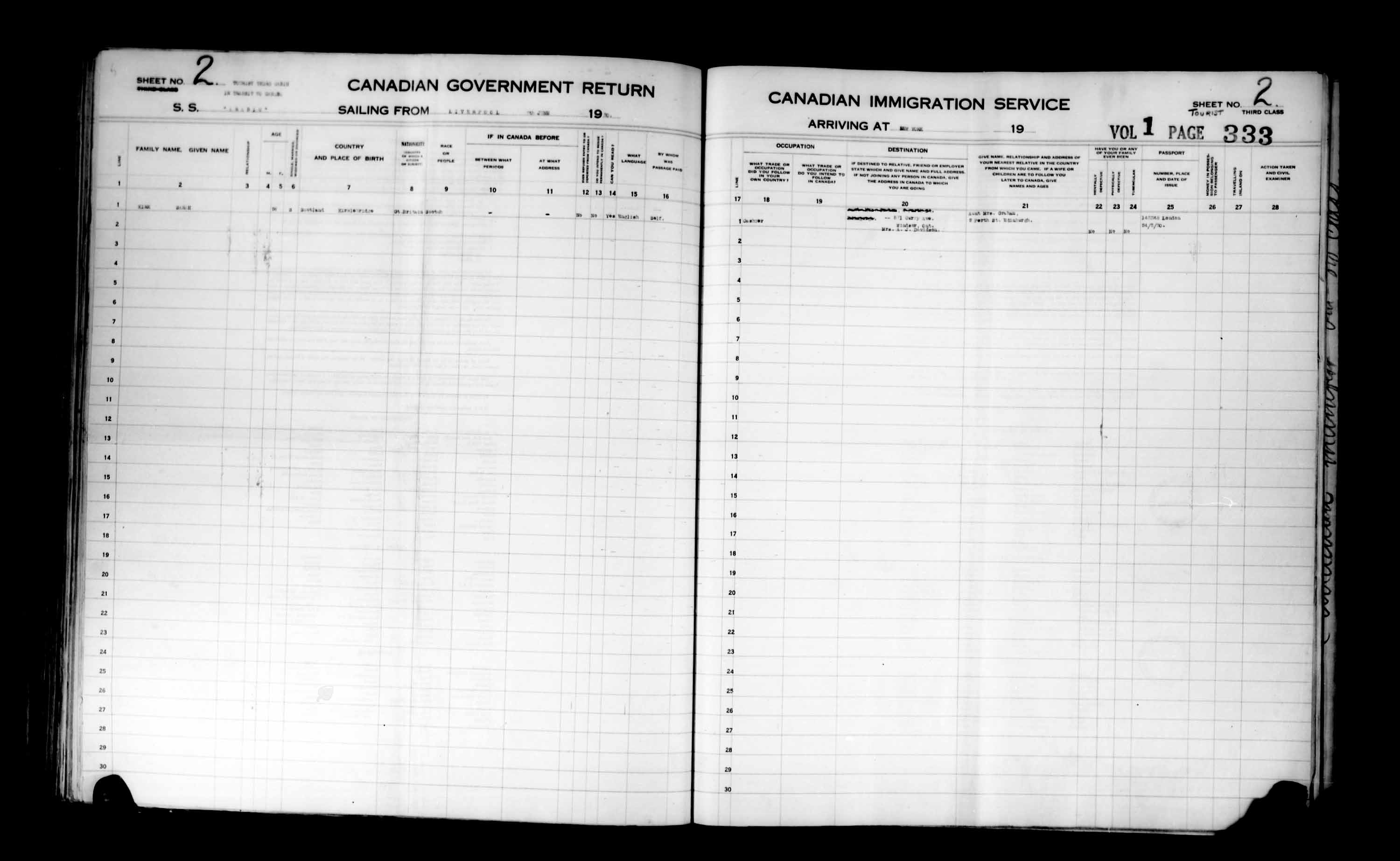 Titre : Listes de passagers : New York (1925-1935) - N d'enregistrement Mikan : 179091 - Microforme : t-14935