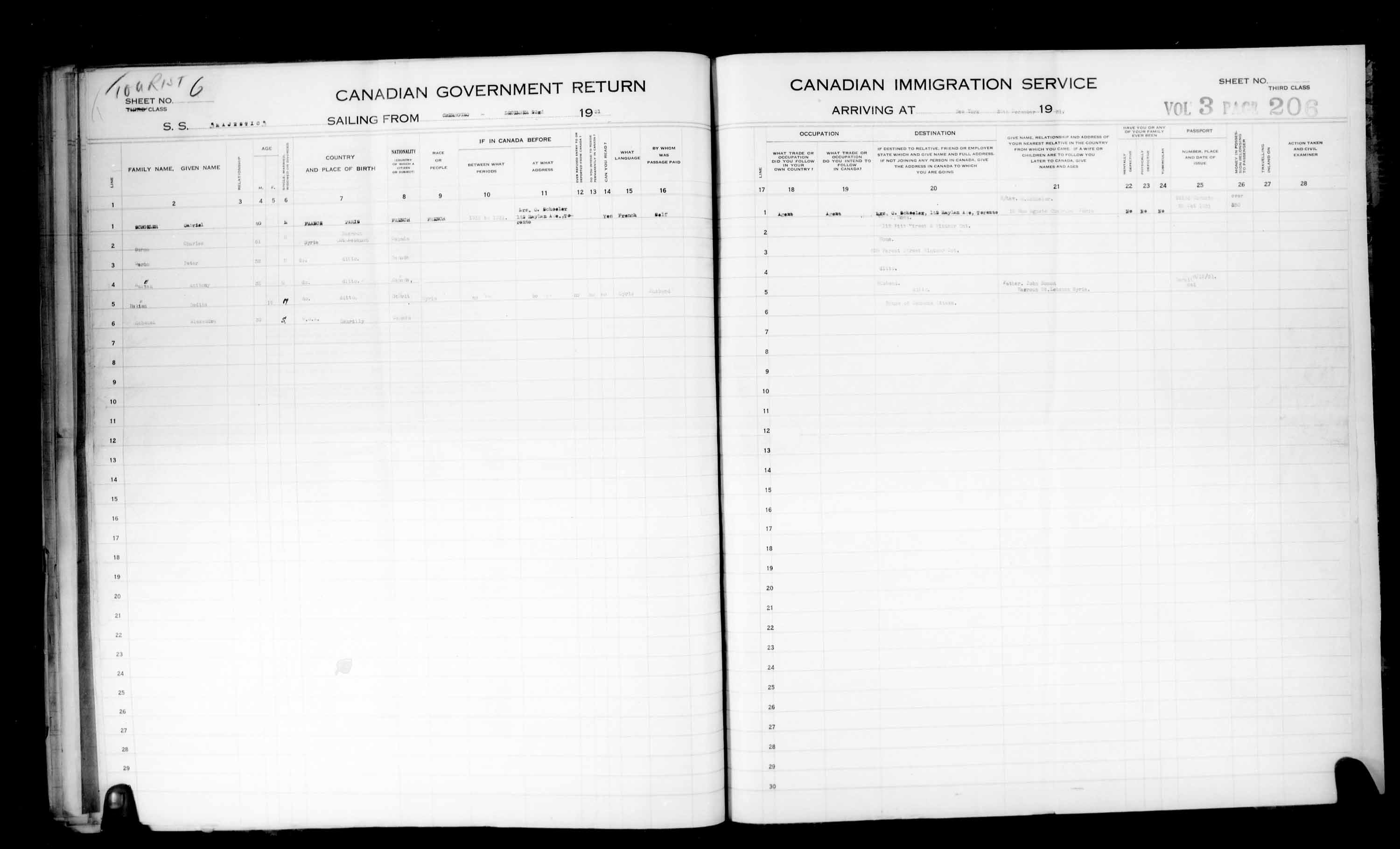 Title: Passenger Lists: New York (1925-1935) - Mikan Number: 161343 - Microform: t-14937