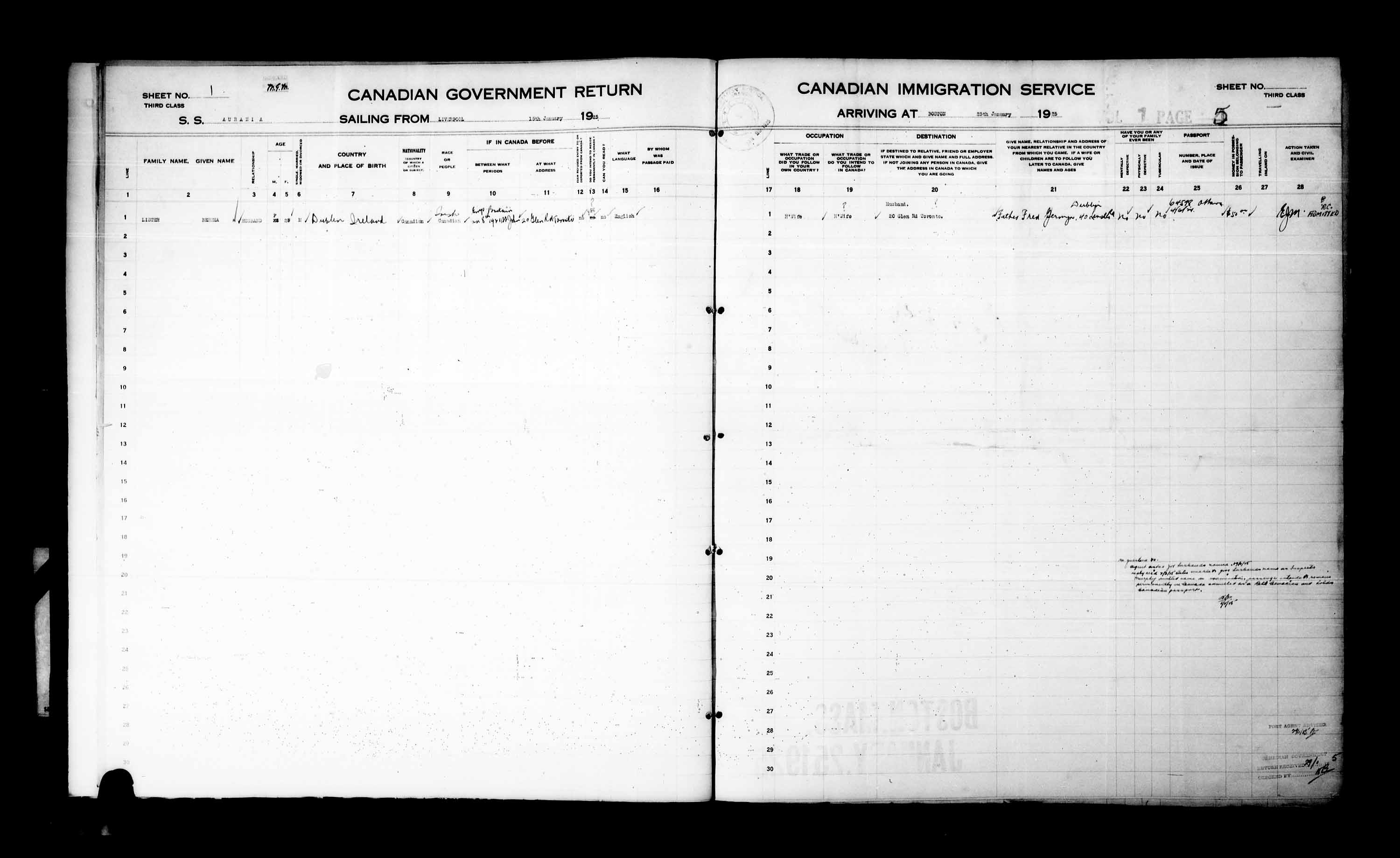 Title: Passenger Lists: Eastern U.S. Ports (1925-1935) - Mikan Number: 161344 - Microform: t-14938