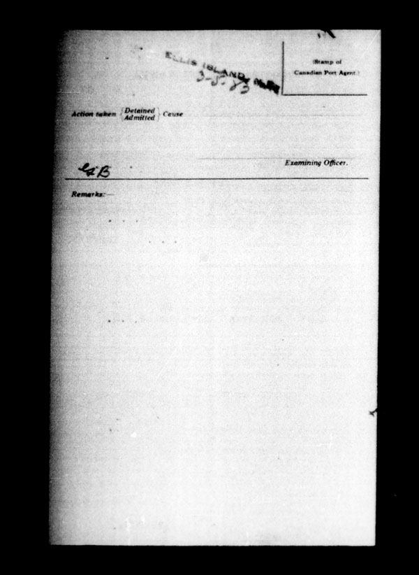 Title: Ocean Arrivals, Form 30A, 1919-1924 - Mikan Number: 161349 - Microform: t-14942