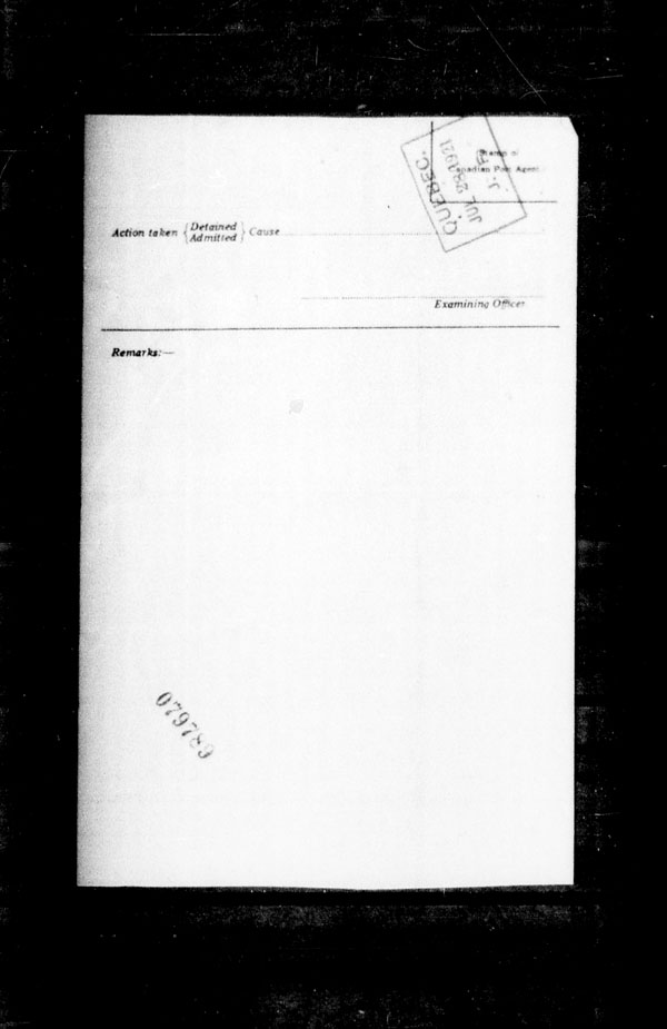 Title: Ocean Arrivals, Form 30A, 1919-1924 - Mikan Number: 161349 - Microform: t-14952