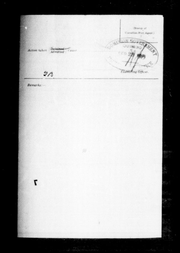 Title: Ocean Arrivals, Form 30A, 1919-1924 - Mikan Number: 161349 - Microform: t-14957
