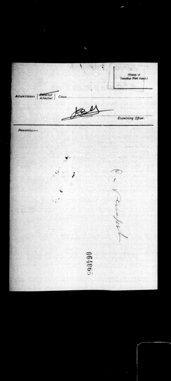 Titre : Arrives par la mer, formulaire 30A, 1919-1924 - N d'enregistrement Mikan : 179117 - Microforme : t-14965