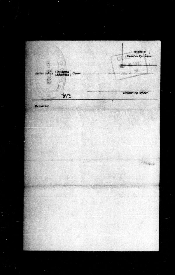 Titre : Arrives par la mer, formulaire 30A, 1919-1924 - N d'enregistrement Mikan : 179117 - Microforme : t-14984