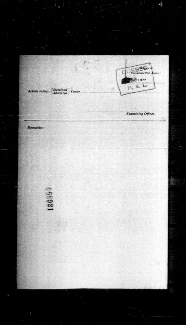 Title: Ocean Arrivals, Form 30A, 1919-1924 - Mikan Number: 161349 - Microform: t-15000