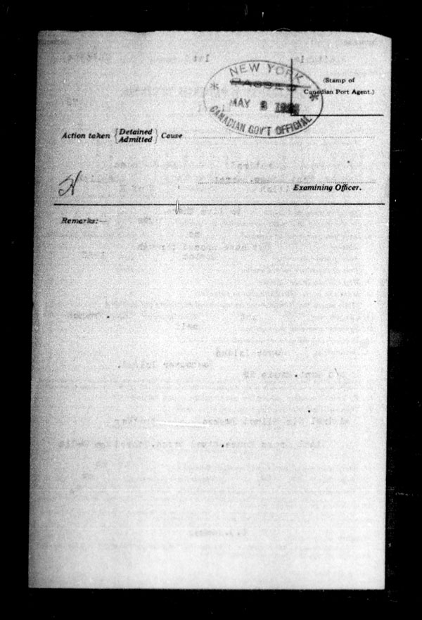 Title: Ocean Arrivals, Form 30A, 1919-1924 - Mikan Number: 161349 - Microform: t-15023