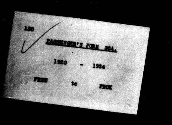 Title: Ocean Arrivals, Form 30A, 1919-1924 - Mikan Number: 161349 - Microform: t-15032
