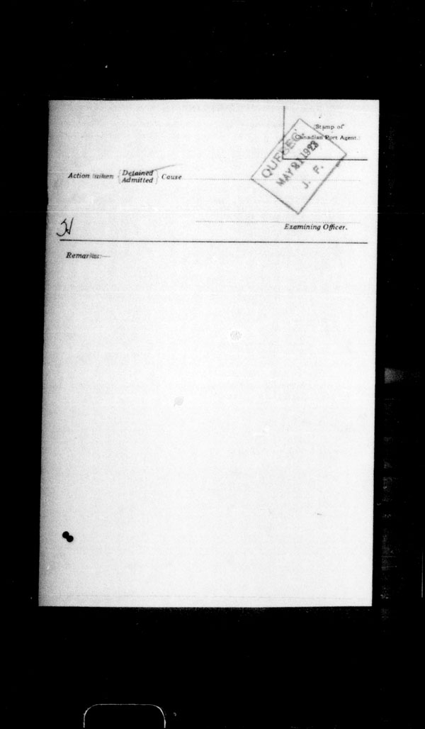 Title: Ocean Arrivals, Form 30A, 1919-1924 - Mikan Number: 161349 - Microform: t-15036