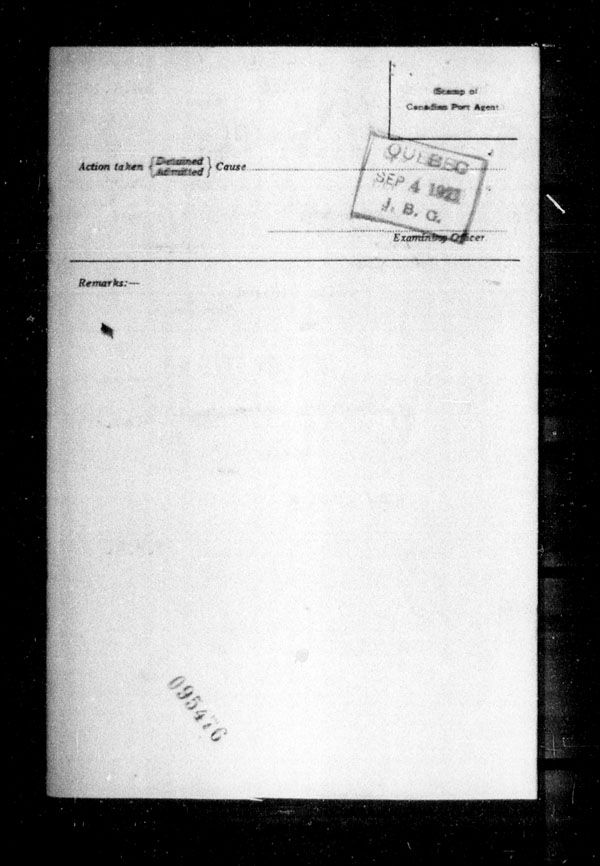 Title: Ocean Arrivals, Form 30A, 1919-1924 - Mikan Number: 161349 - Microform: t-15112