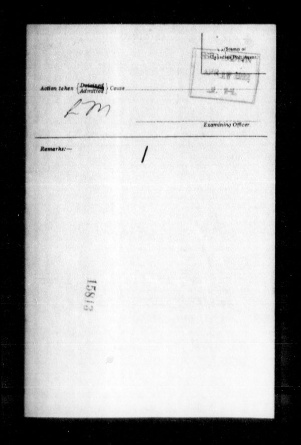 Title: Ocean Arrivals, Form 30A, 1919-1924 - Mikan Number: 161349 - Microform: t-15112