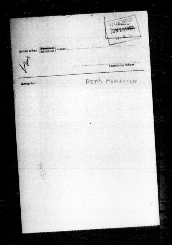 Title: Ocean Arrivals, Form 30A, 1919-1924 - Mikan Number: 161349 - Microform: t-15131