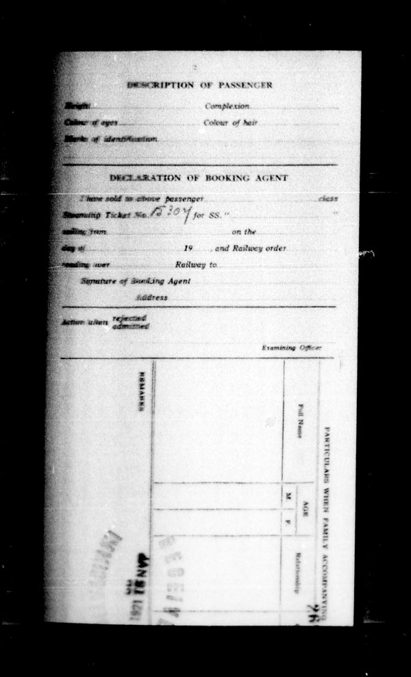 Title: Ocean Arrivals, Form 30A, 1919-1924 - Mikan Number: 161349 - Microform: t-15229