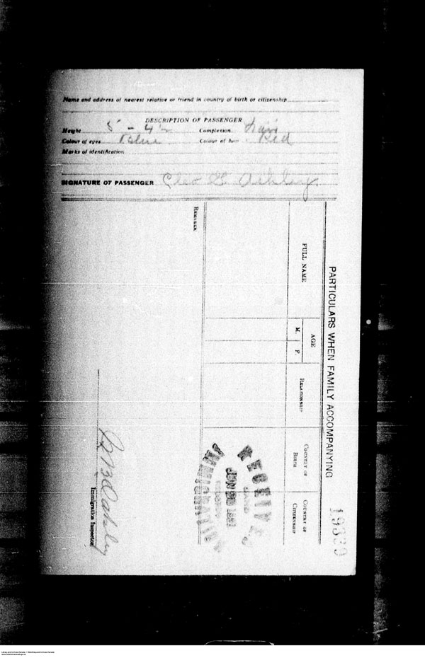 Title: Border Entry, Form 30, 1919-1924 - Mikan Number: 161377 - Microform: t-15252