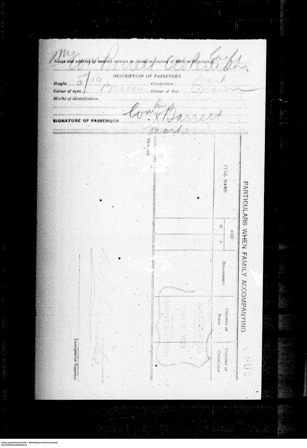 Title: Border Entry, Form 30, 1919-1924 - Mikan Number: 161377 - Microform: t-15254