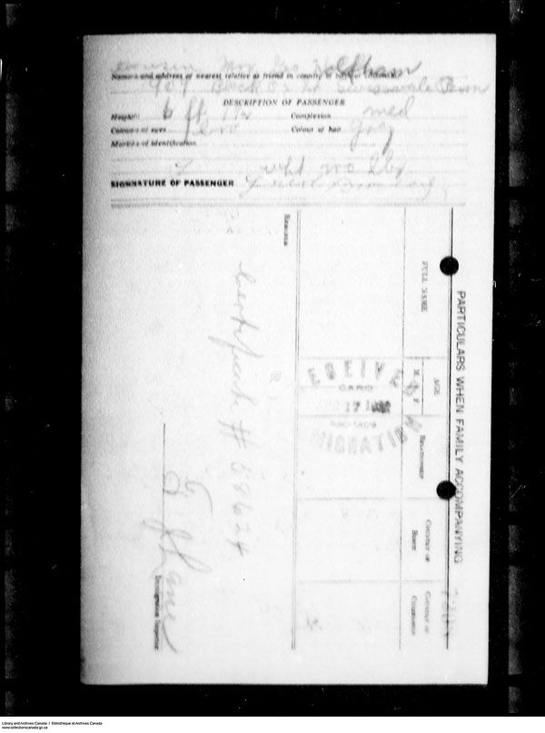 Title: Border Entry, Form 30, 1919-1924 - Mikan Number: 161377 - Microform: t-15262