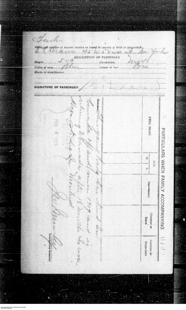 Title: Border Entry, Form 30, 1919-1924 - Mikan Number: 161377 - Microform: t-15272