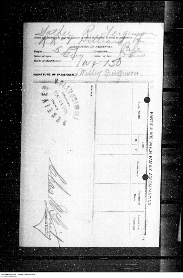 Title: Border Entry, Form 30, 1919-1924 - Mikan Number: 161377 - Microform: t-15278