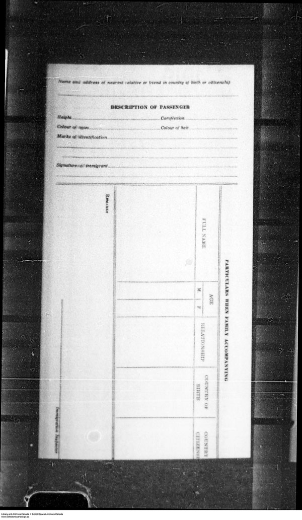 Title: Border Entry, Form 30, 1919-1924 - Mikan Number: 161377 - Microform: t-15279
