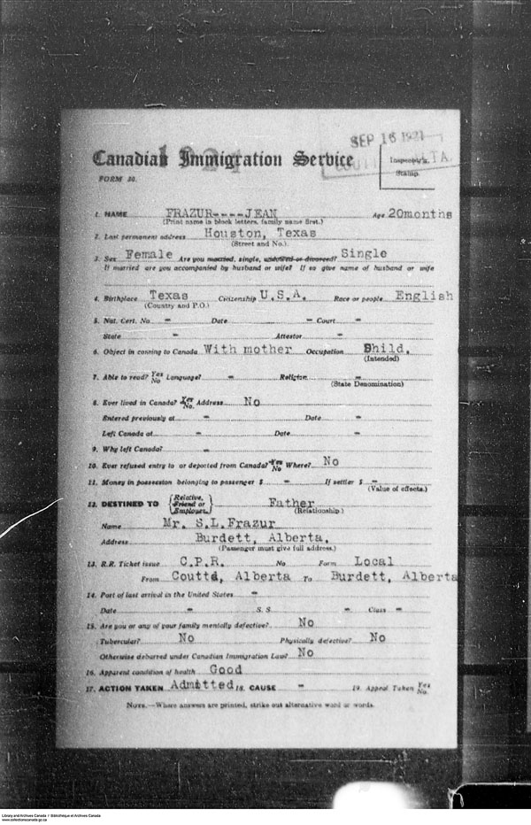 Title: Border Entry, Form 30, 1919-1924 - Mikan Number: 161377 - Microform: t-15280