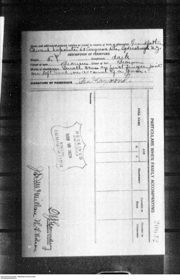 Title: Border Entry, Form 30, 1919-1924 - Mikan Number: 161377 - Microform: t-15287