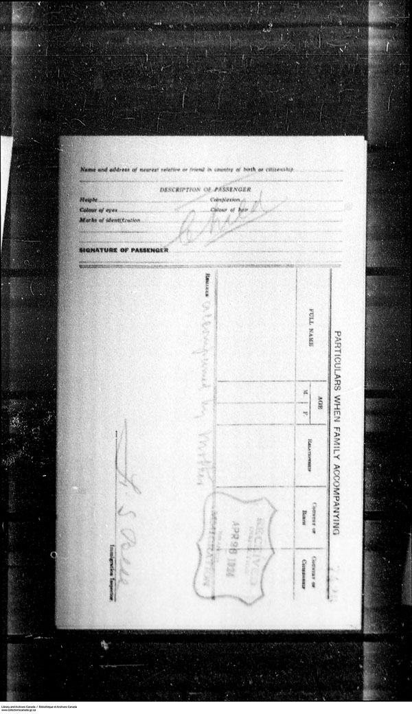 Title: Border Entry, Form 30, 1919-1924 - Mikan Number: 161377 - Microform: t-15289