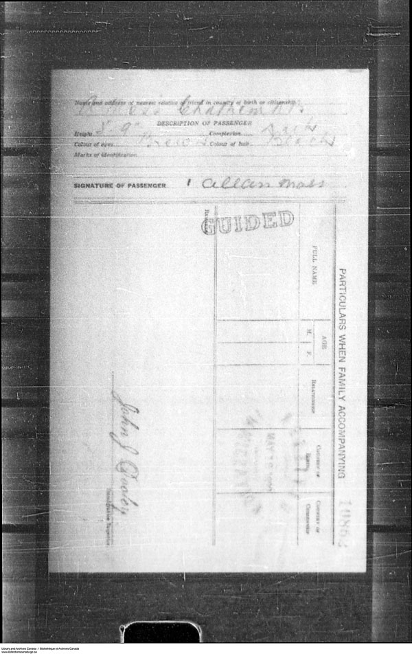 Title: Border Entry, Form 30, 1919-1924 - Mikan Number: 161377 - Microform: t-15305