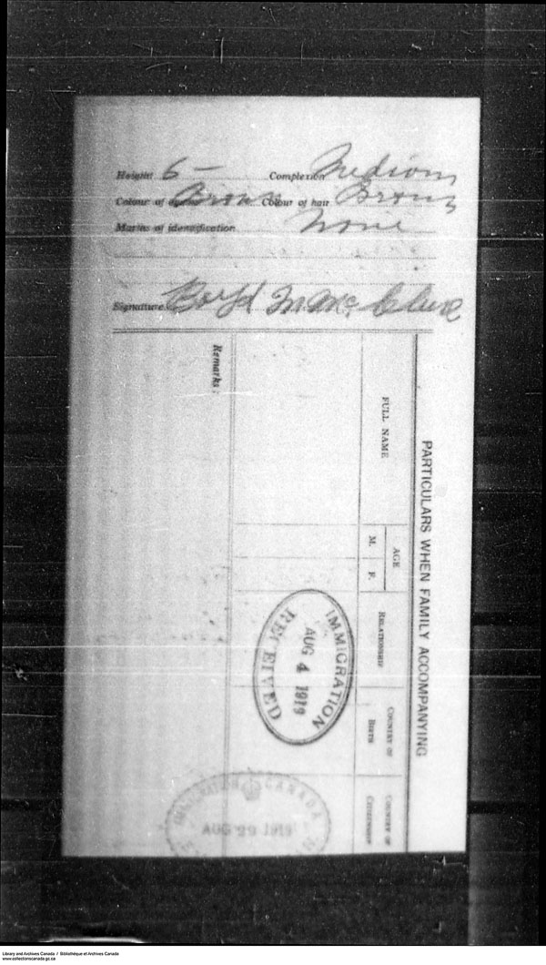 Title: Border Entry, Form 30, 1919-1924 - Mikan Number: 161377 - Microform: t-15305