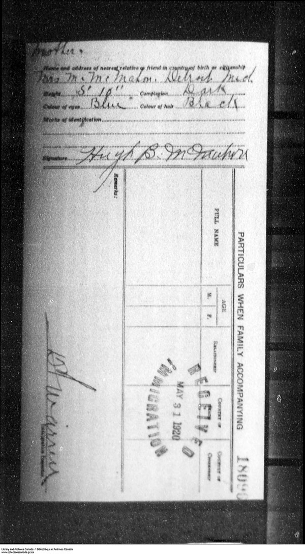 Title: Border Entry, Form 30, 1919-1924 - Mikan Number: 161377 - Microform: t-15307