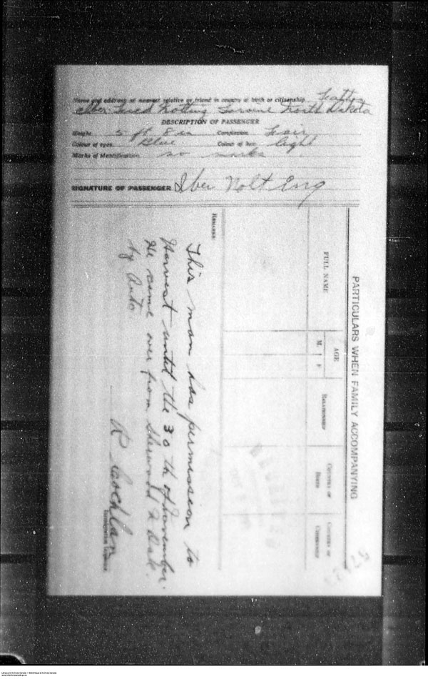 Title: Border Entry, Form 30, 1919-1924 - Mikan Number: 161377 - Microform: t-15313