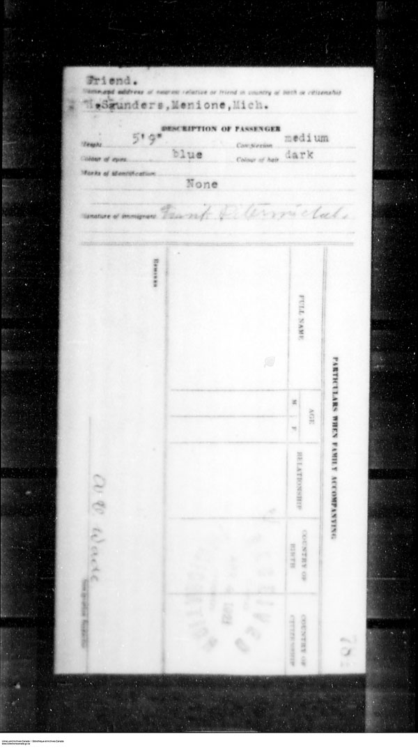 Title: Border Entry, Form 30, 1919-1924 - Mikan Number: 161377 - Microform: t-15317
