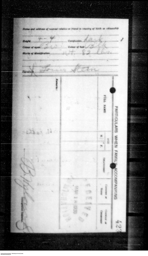 Title: Border Entry, Form 30, 1919-1924 - Mikan Number: 161377 - Microform: t-15332