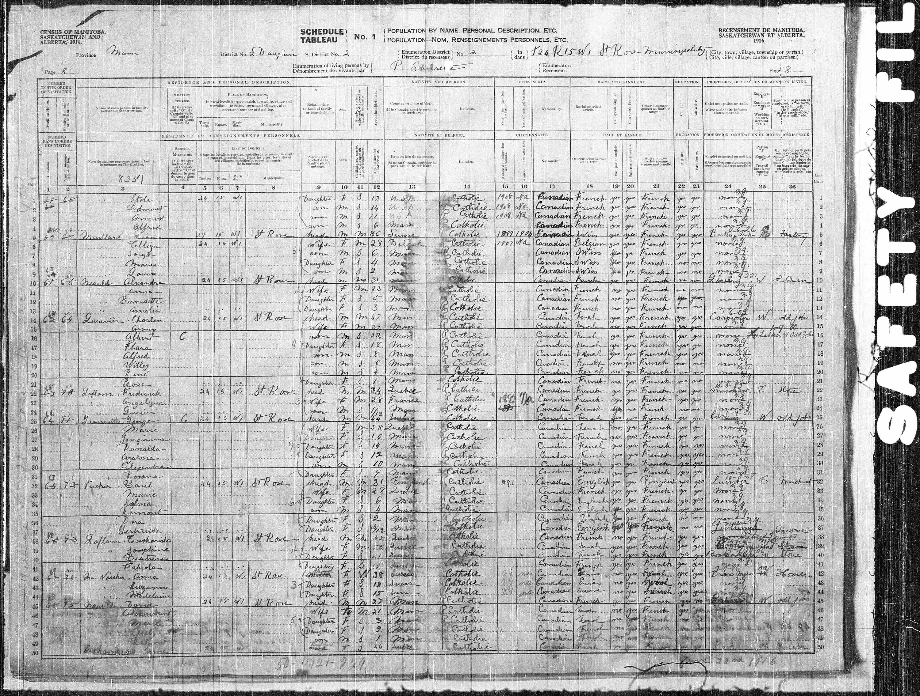 Title: Census of the Prairie Provinces, 1916 - Mikan Number: 3800575 - Microform: t-21926