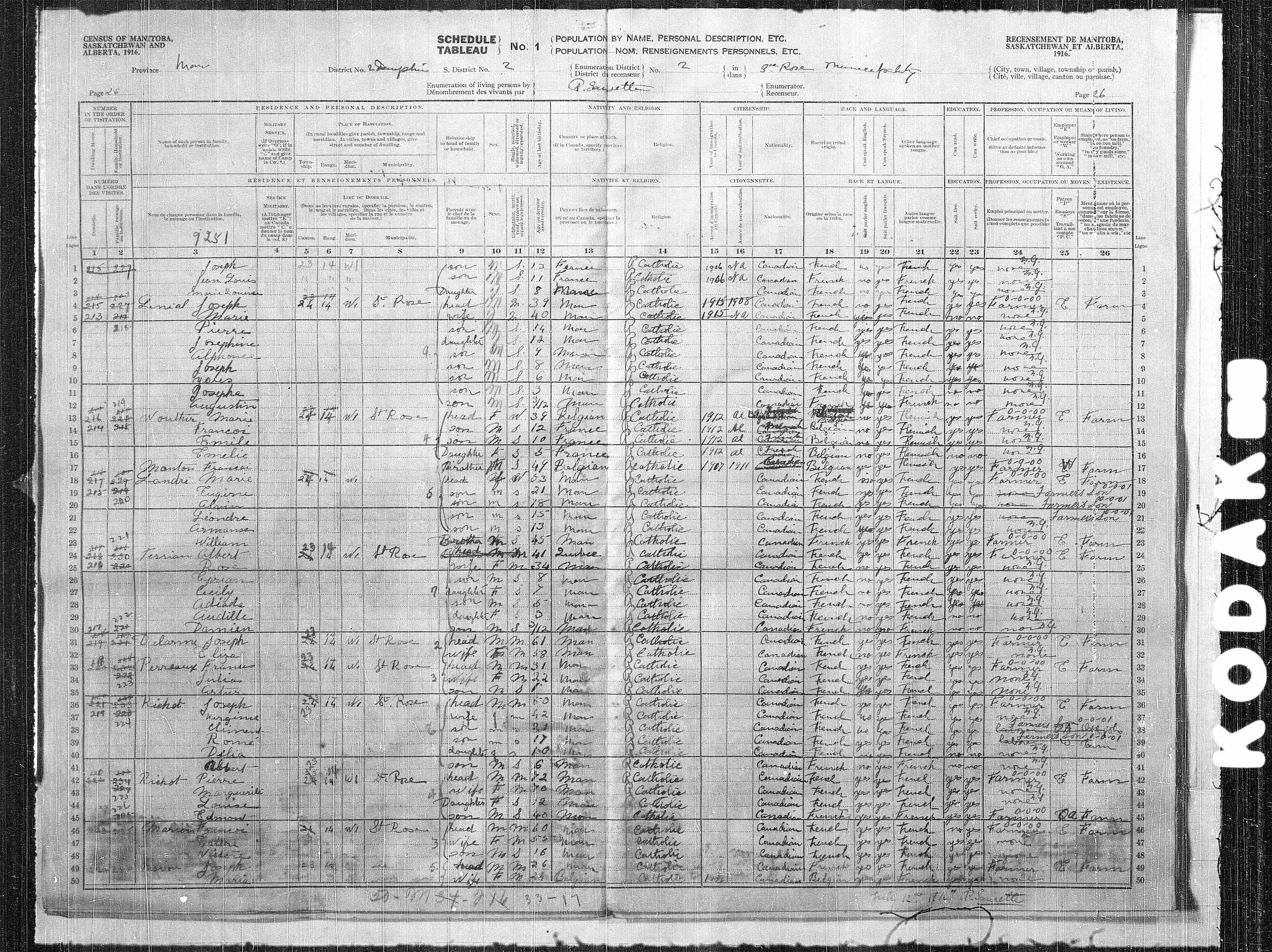 Title: Census of the Prairie Provinces, 1916 - Mikan Number: 3800575 - Microform: t-21926
