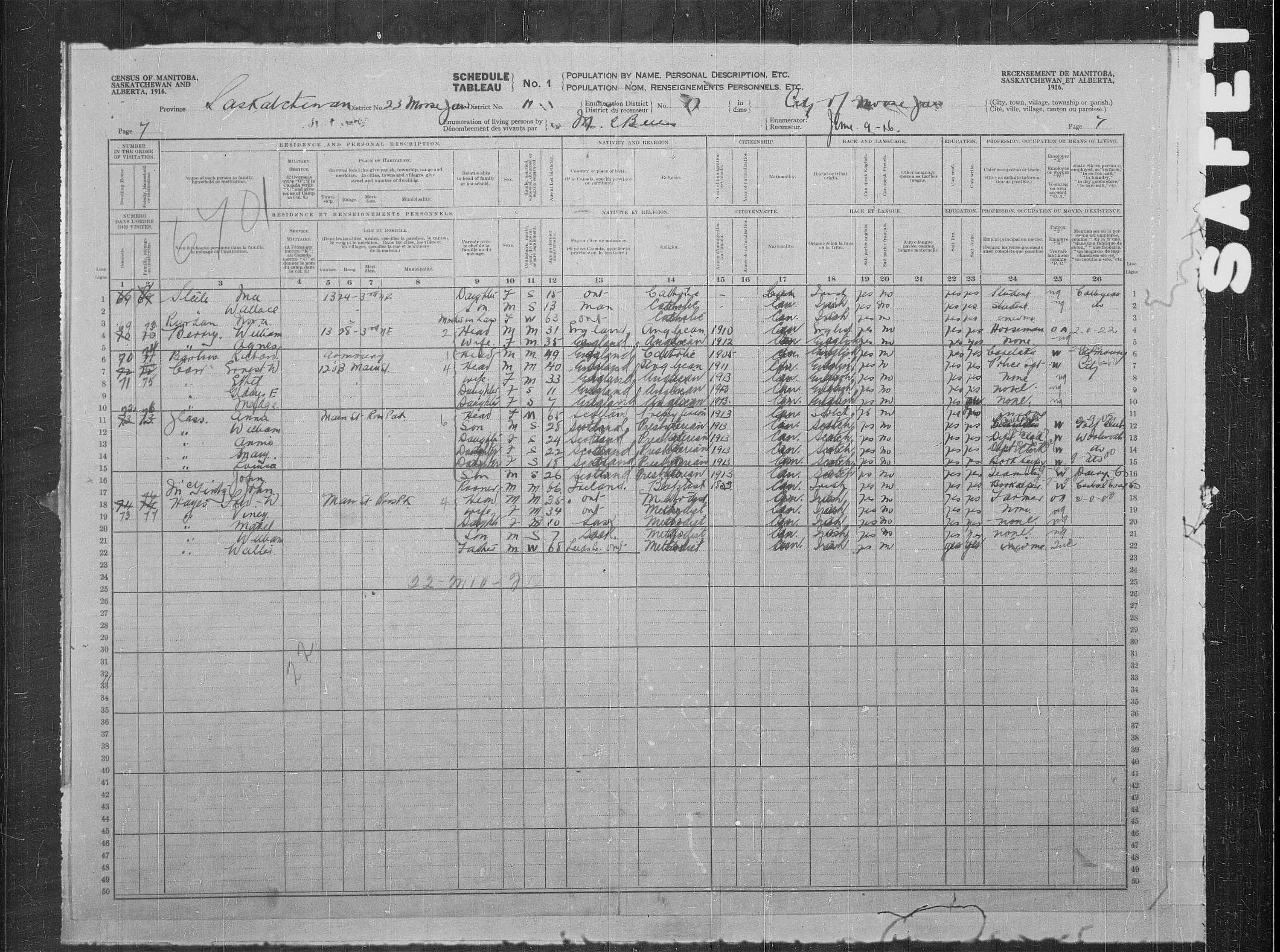 Title: Census of the Prairie Provinces, 1916 - Mikan Number: 3800575 - Microform: t-21931