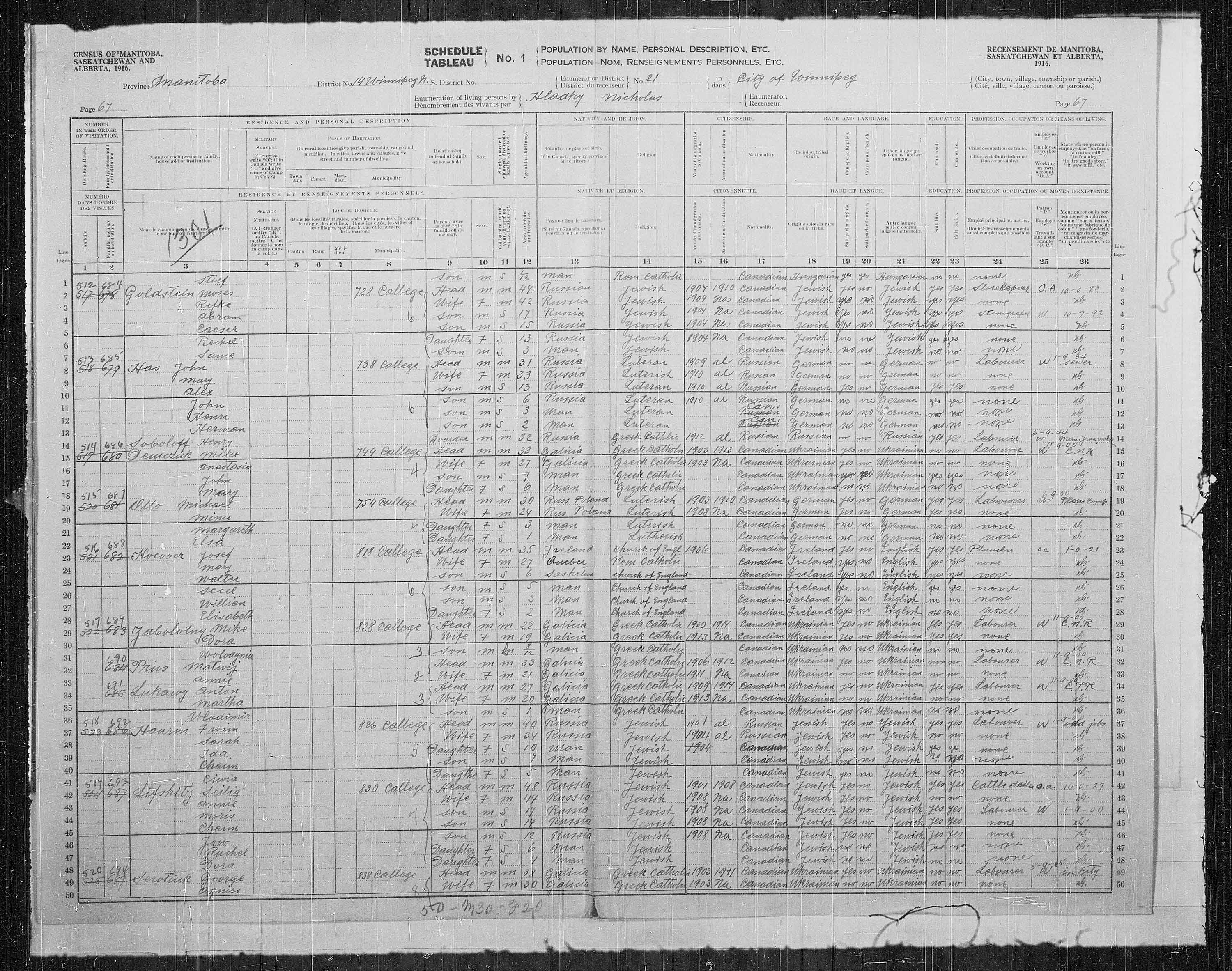 Title: Census of the Prairie Provinces, 1916 - Mikan Number: 3800575 - Microform: t-21933