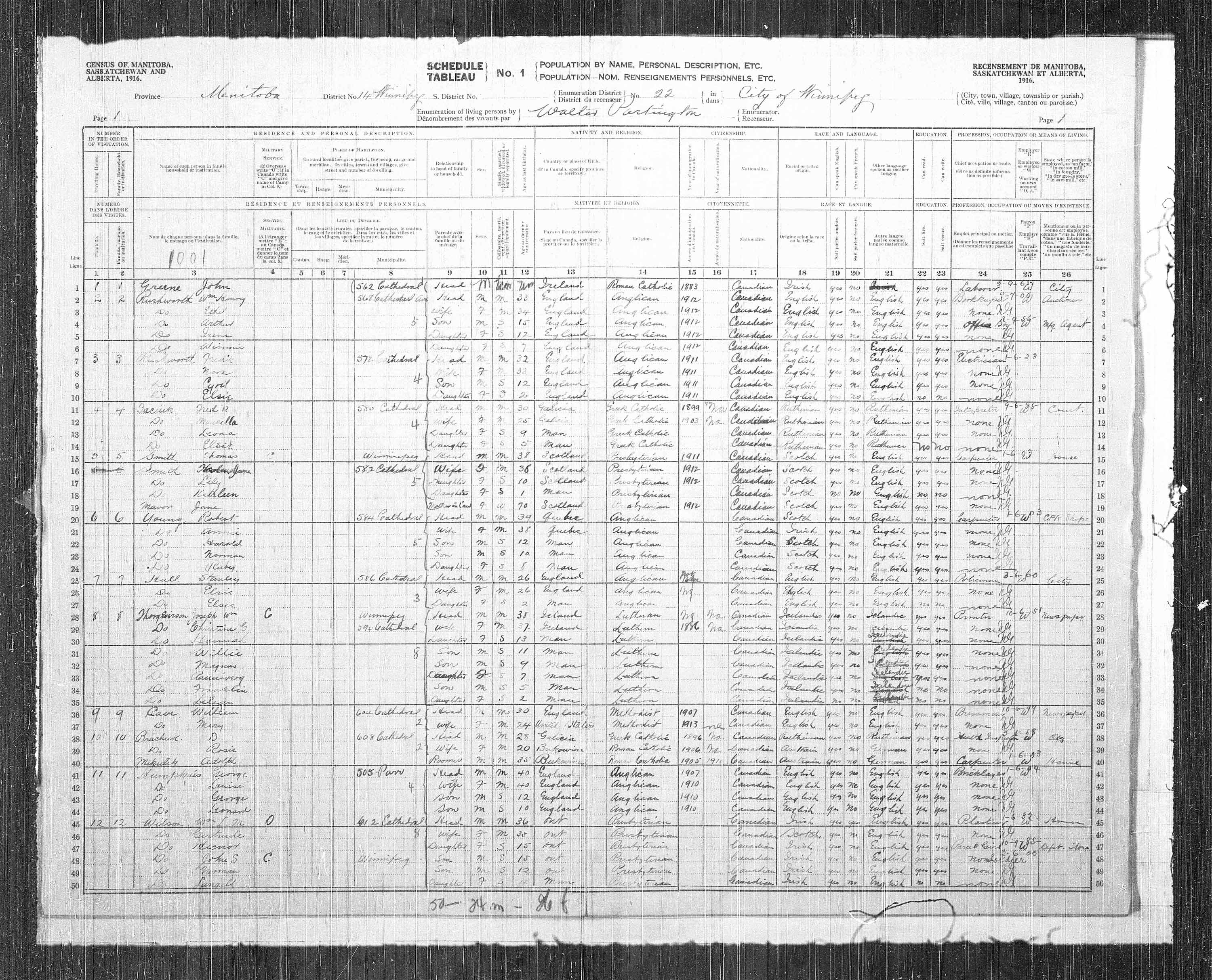 Title: Census of the Prairie Provinces, 1916 - Mikan Number: 3800575 - Microform: t-21934