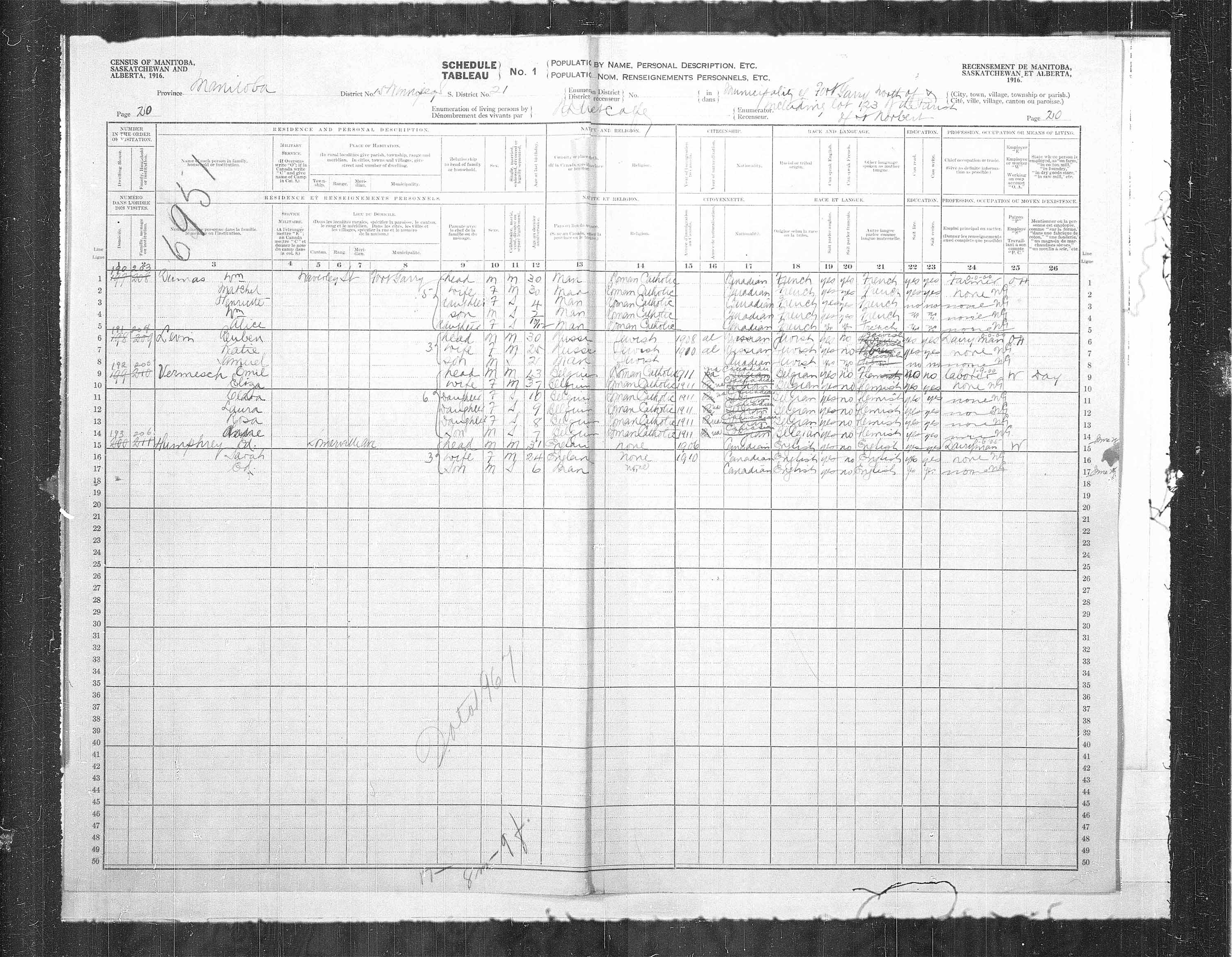 Title: Census of the Prairie Provinces, 1916 - Mikan Number: 3800575 - Microform: t-21934