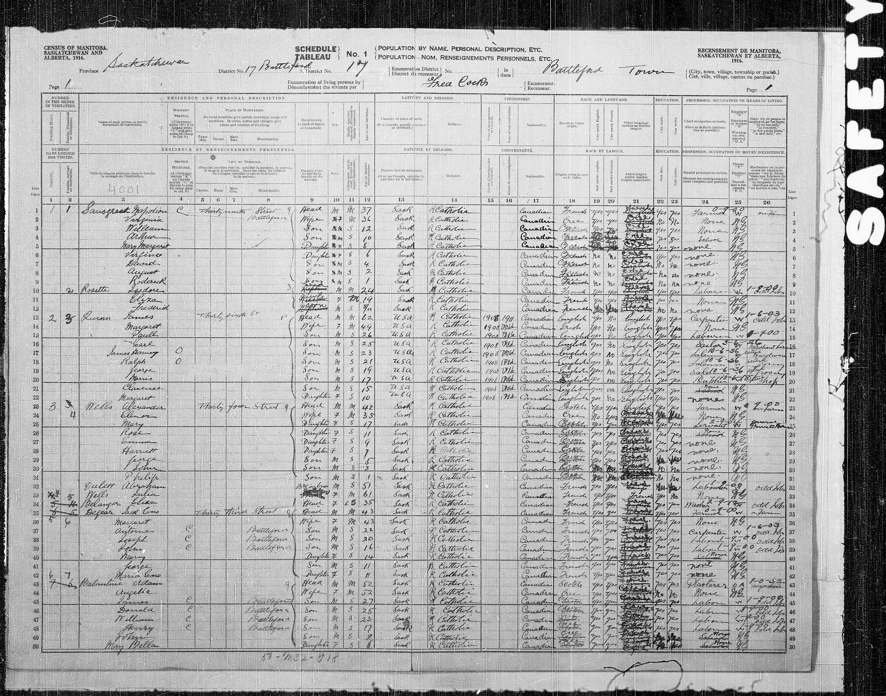 Title: Census of the Prairie Provinces, 1916 - Mikan Number: 3800575 - Microform: t-21936