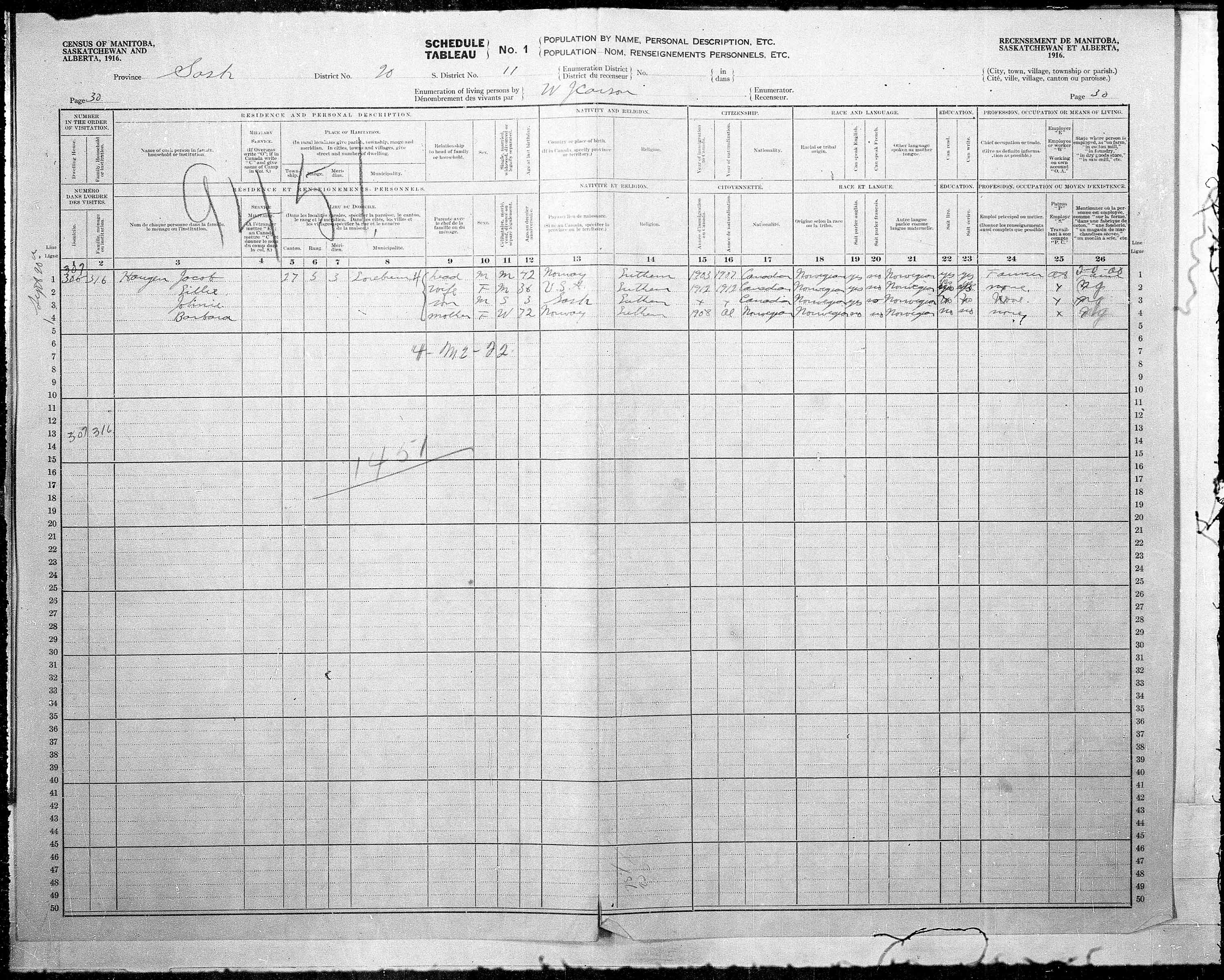 Title: Census of the Prairie Provinces, 1916 - Mikan Number: 3800575 - Microform: t-21937